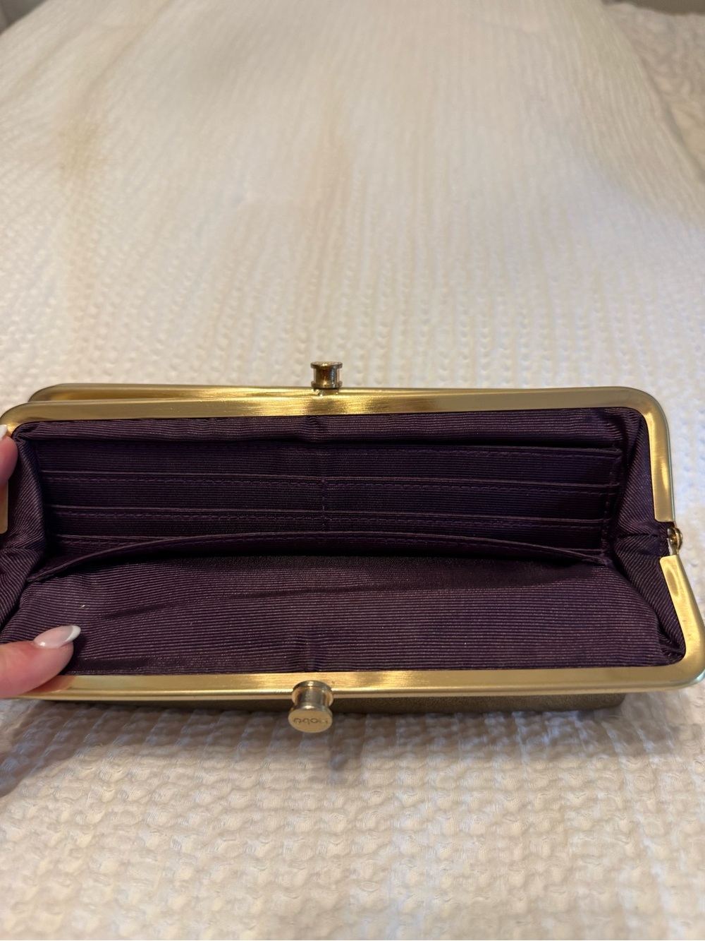 HOBO Metallic Gold Frame Lauren Clutch Wallet - Picture 5 of 5